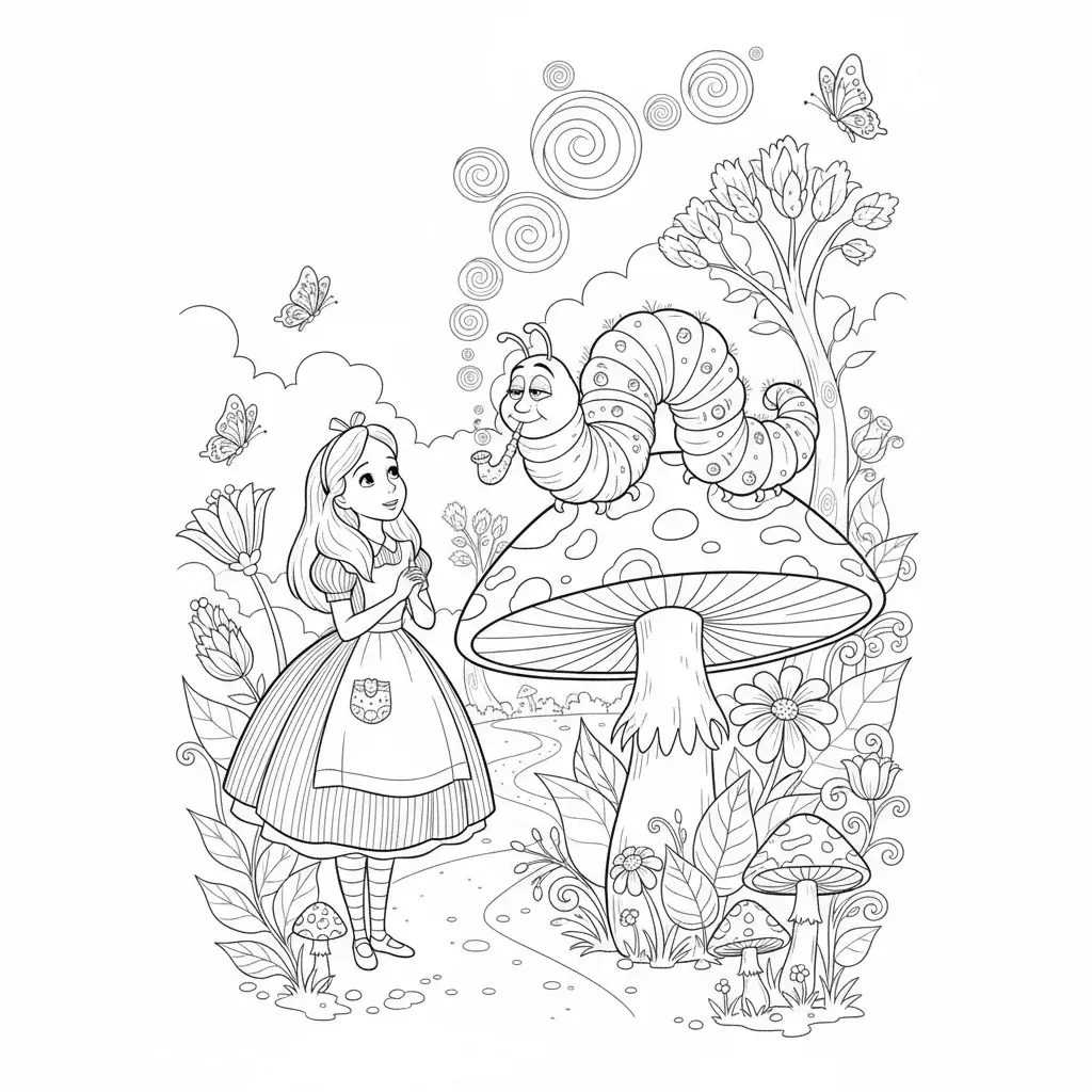 Alice and the Caterpillar