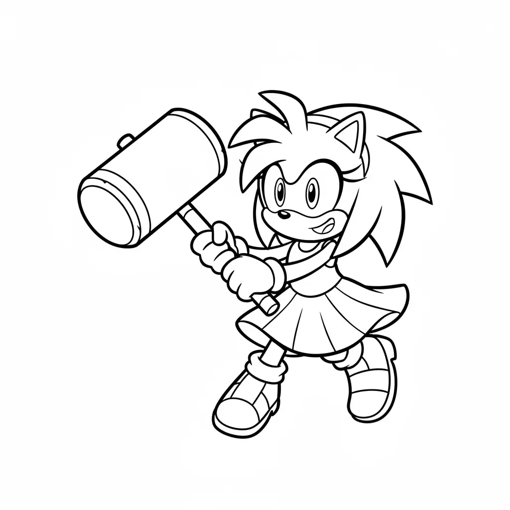 Amy Rose with Her Hammer