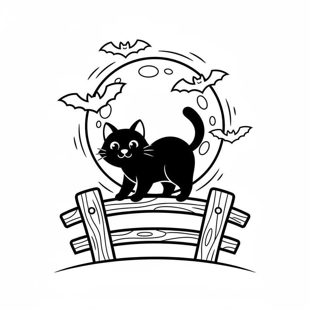 Black Cat Under the Moon