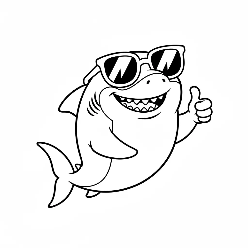 Cartoon Friendly Shark