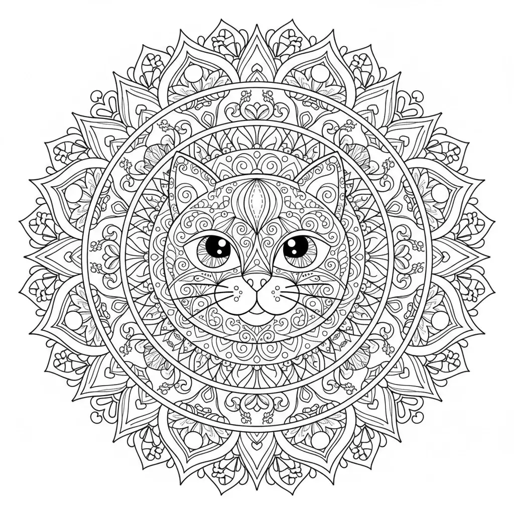 Cat Mandala Design