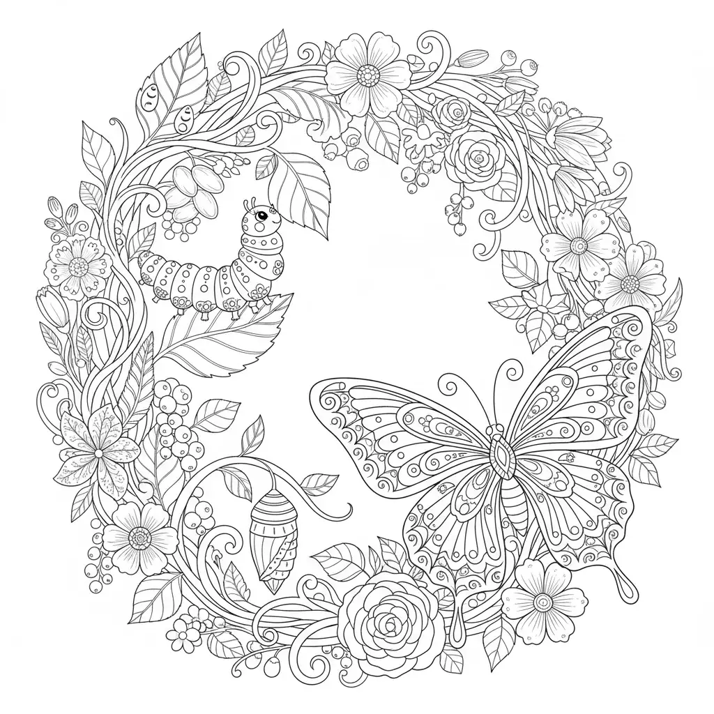 Caterpillar to Butterfly Lifecycle