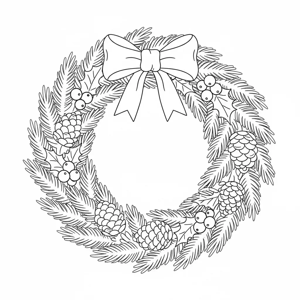 Christmas Wreath with Holly