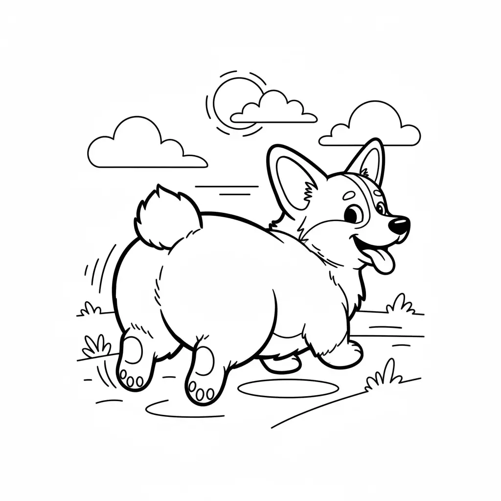 Corgi Running Away