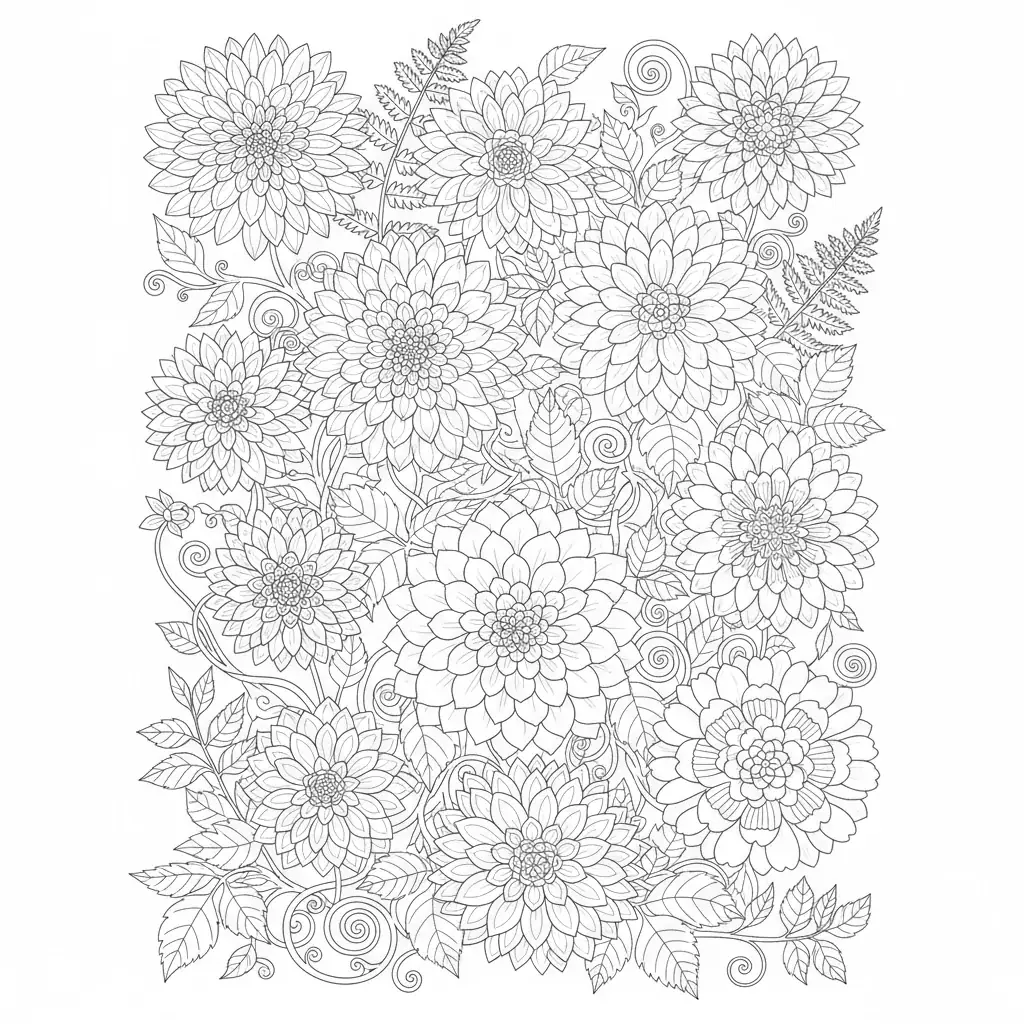 Dahlia Garden in Late Summer