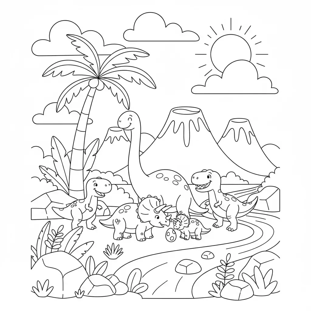 Dinosaur Family Together