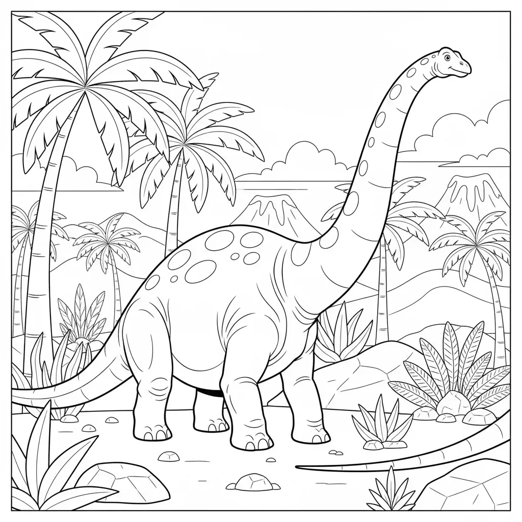 Diplodocus with Enormously Long Neck