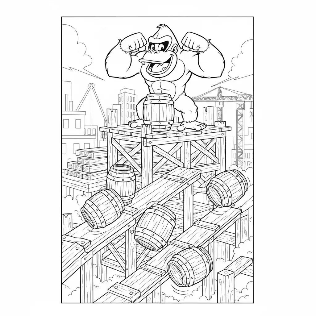 Donkey Kong with Barrels