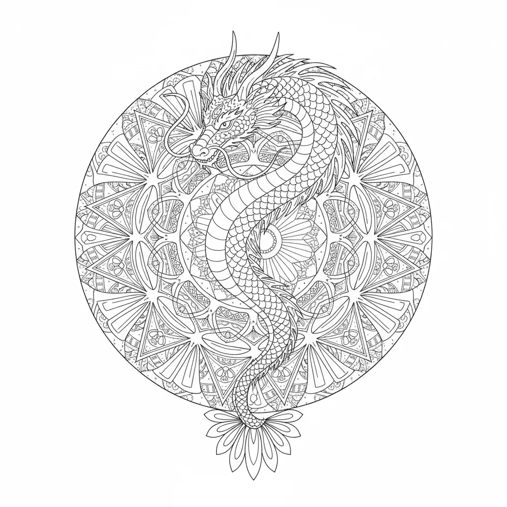 Dragon Mandala Design