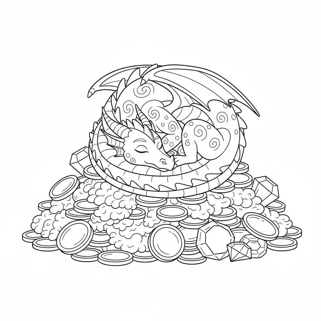 Dragon Sleeping on Treasure