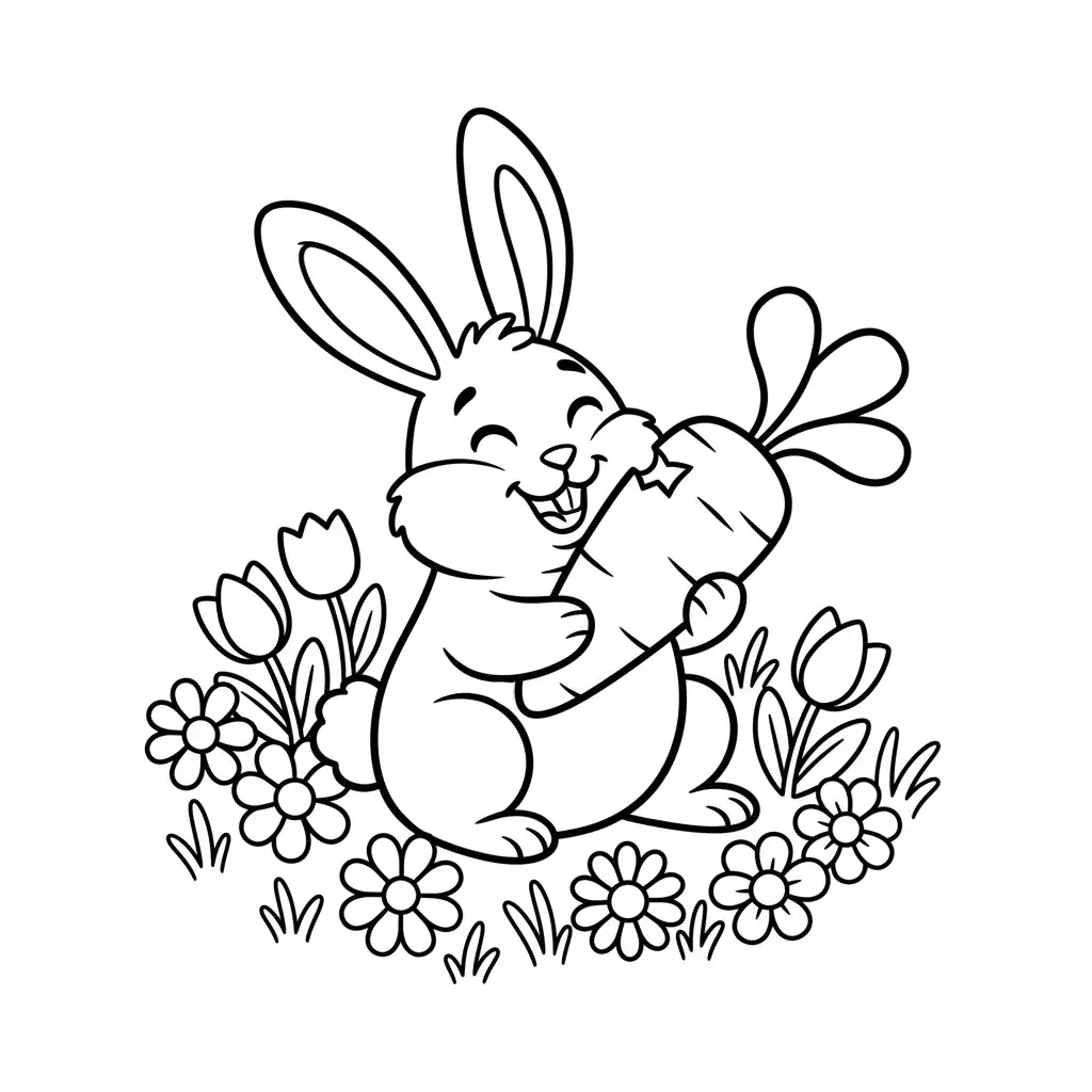 Easter Bunny Eating a Carrot