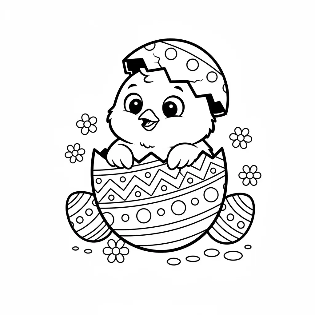 Baby Chick Hatching from Easter Egg