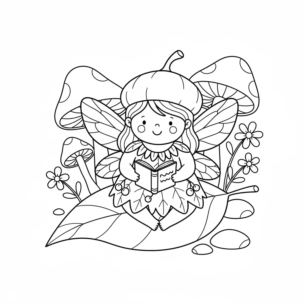 Fairy Wearing an Acorn Cap
