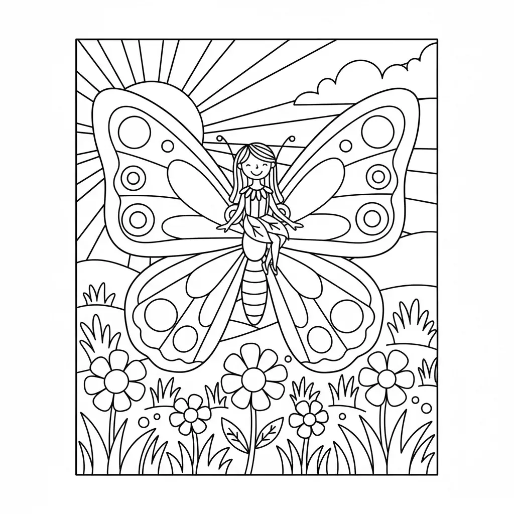 Fairy Riding a Butterfly