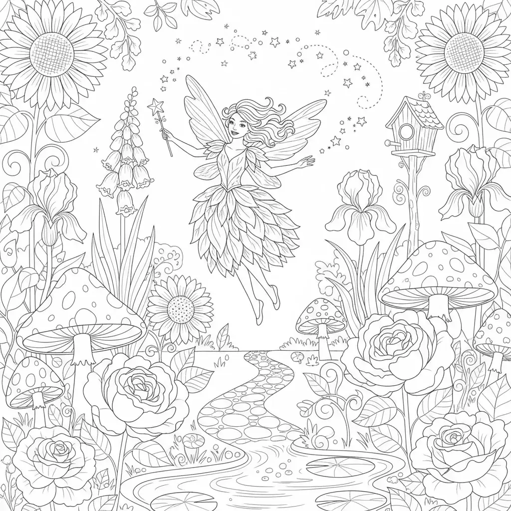 Fairy in the Flower Garden