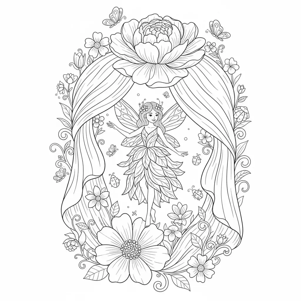 Flower Fairy Emerging from Bloom