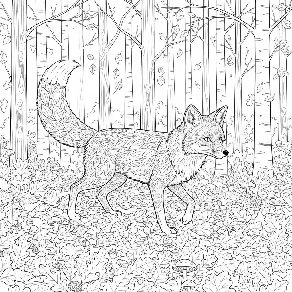 Fox in the Autumn Forest