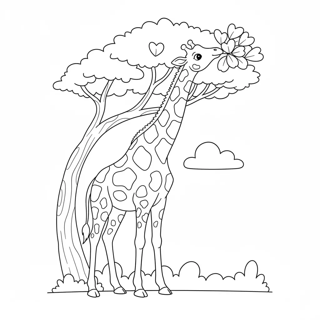 Giraffe Reaching for Leaves