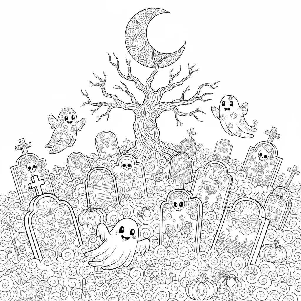 Spooky Graveyard Scene