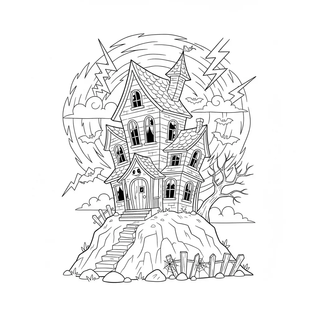 Haunted House at Night