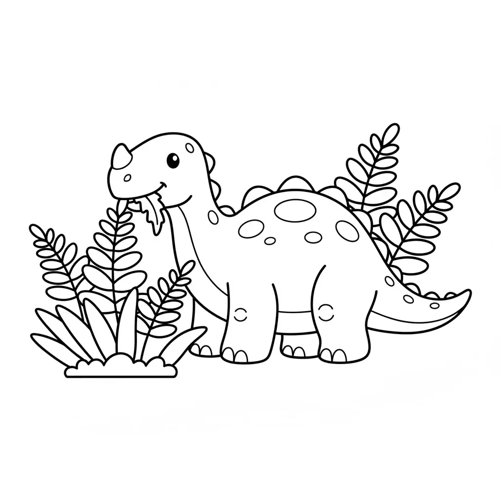 Iguanodon Grazing on Ferns