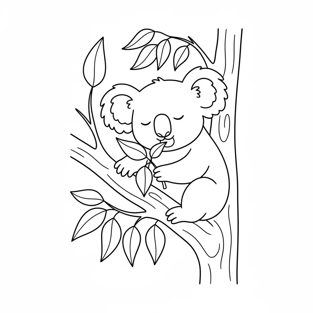 Koala Hugging Eucalyptus