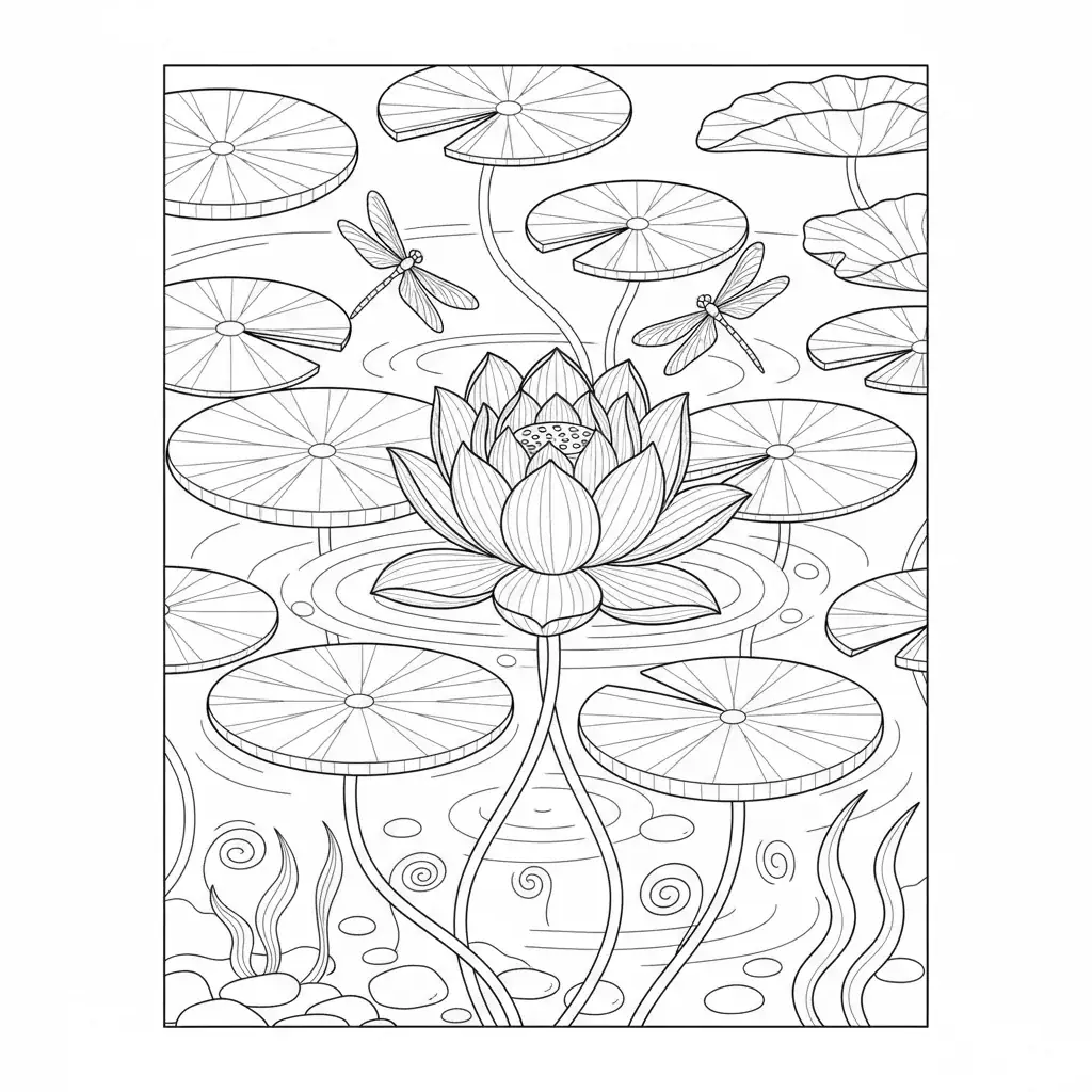 Lotus Flower in Pond