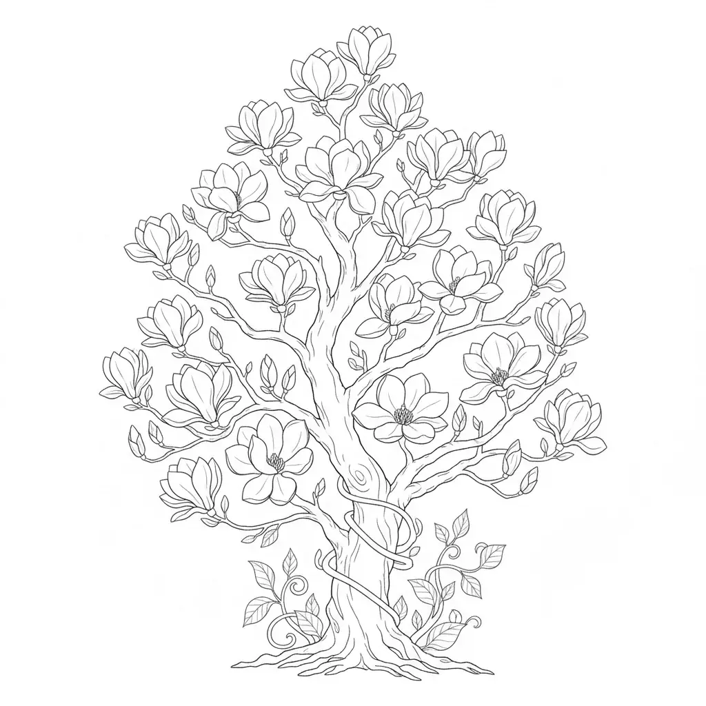 Magnolia Tree in Bloom