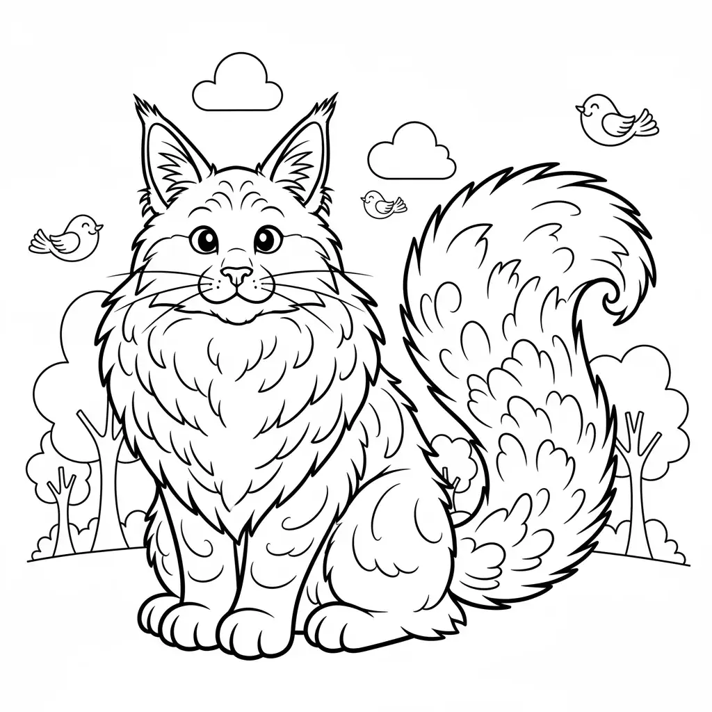 Maine Coon Giant Fluffy Cat
