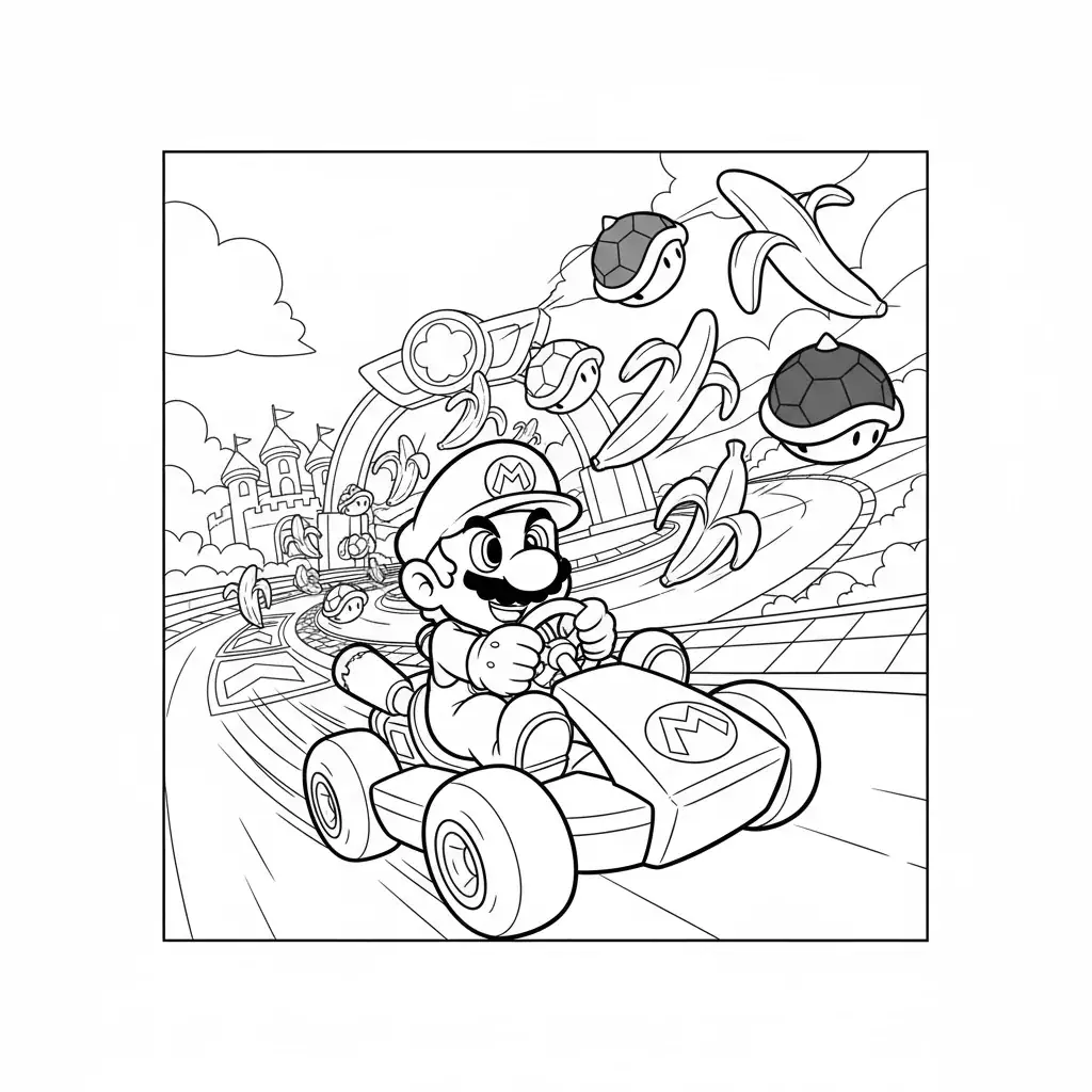 Mario Kart Racing Scene