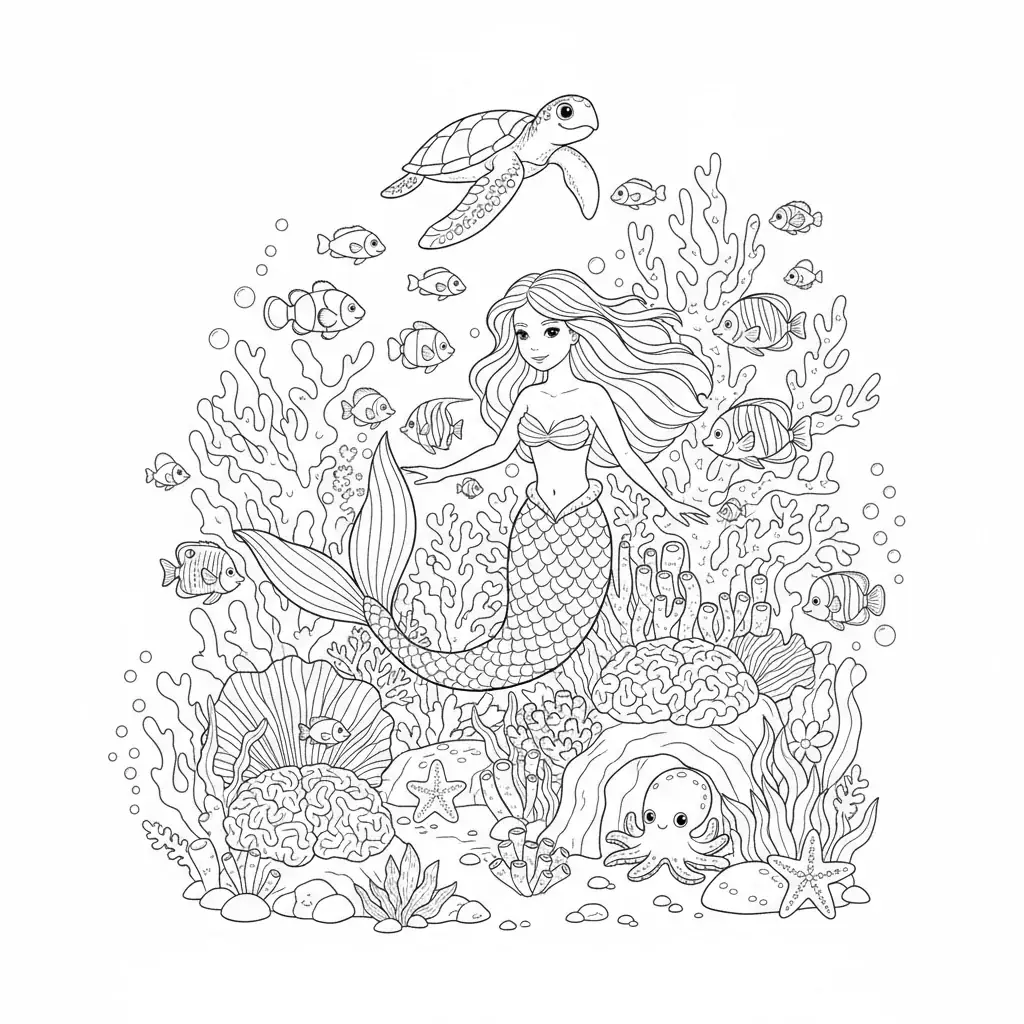 Mermaid coloring pages