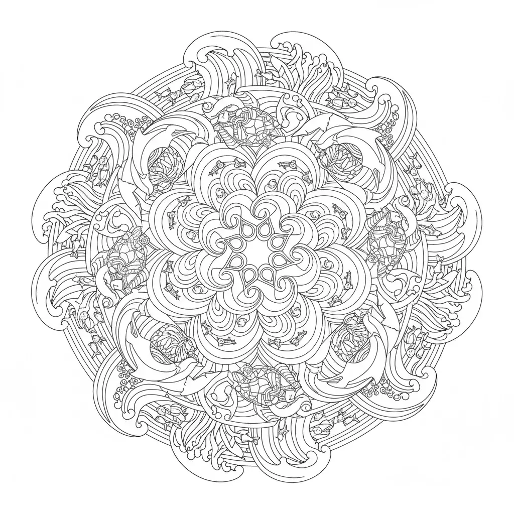 Ocean Wave Mandala