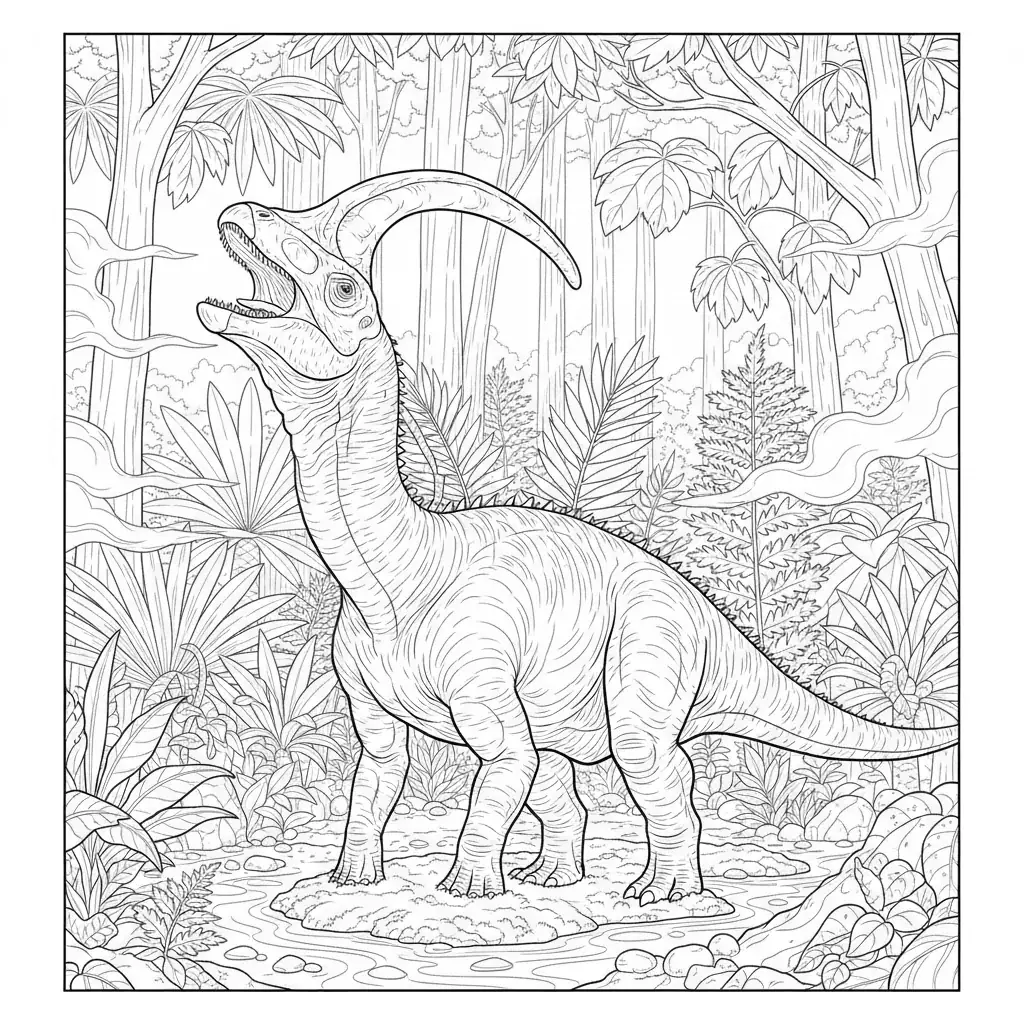Parasaurolophus with Dramatic Crest