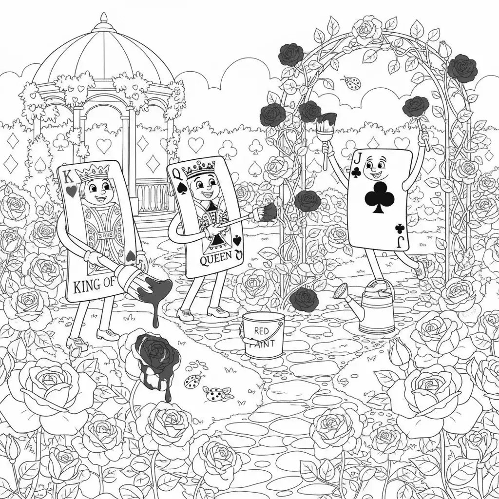 Playing Card Soldiers Painting Roses
