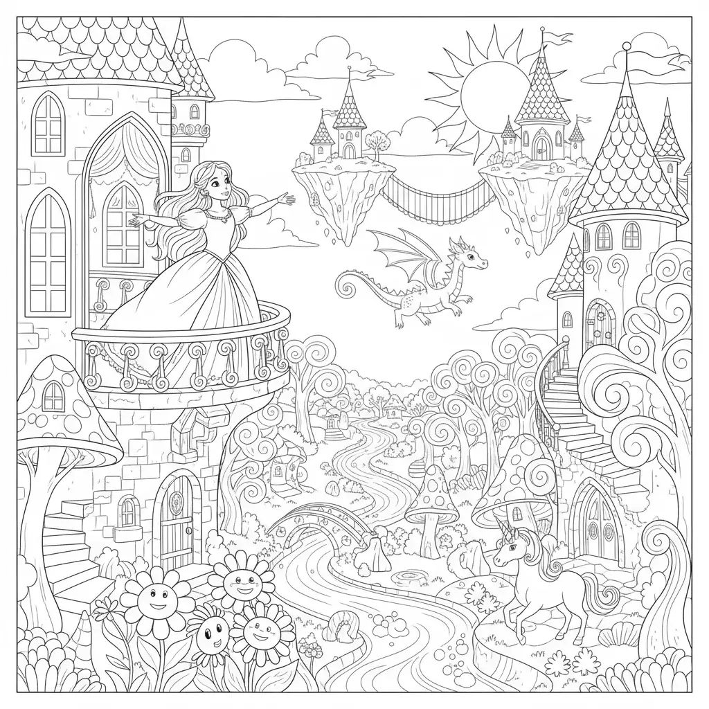 Princess on Castle Balcony