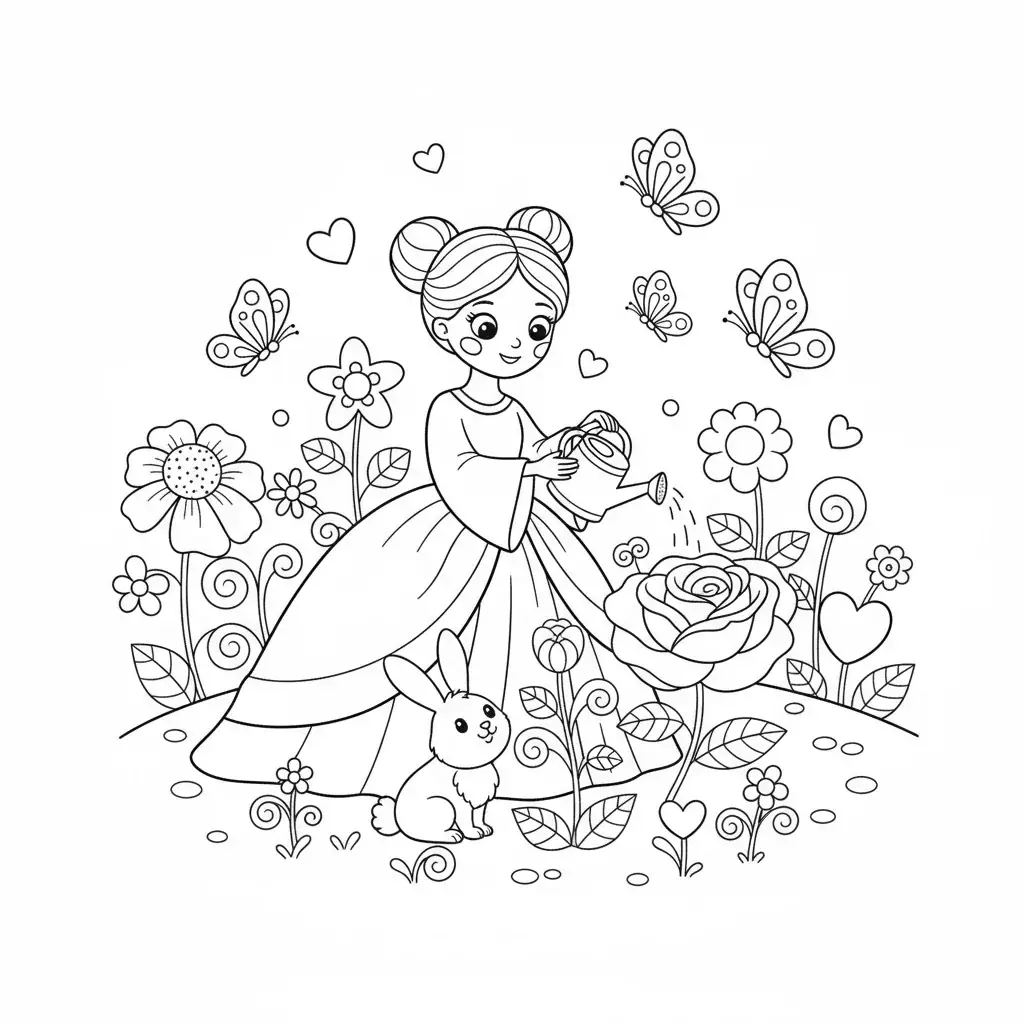 Princess in a Flower Garden