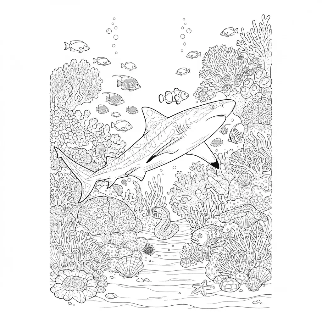 Shark at the Coral Reef