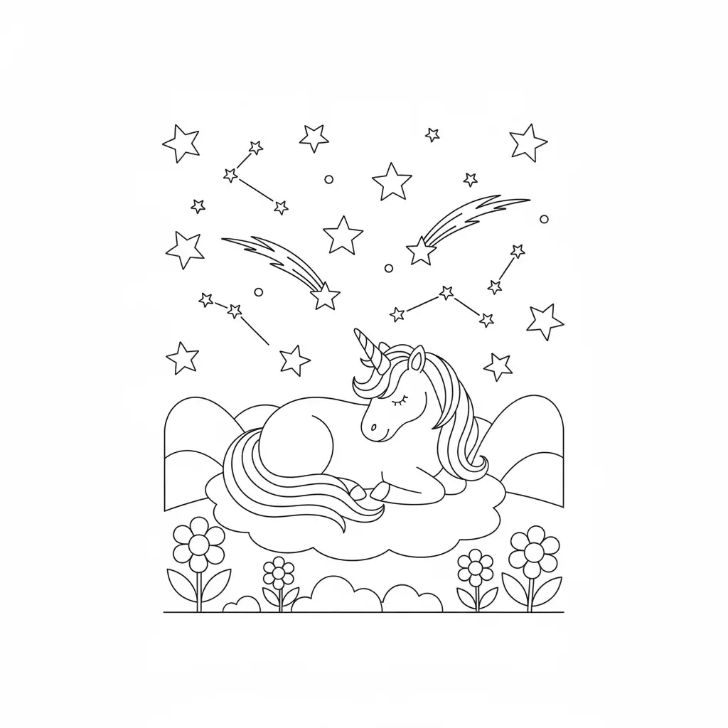 Sleeping Unicorn Under the Stars
