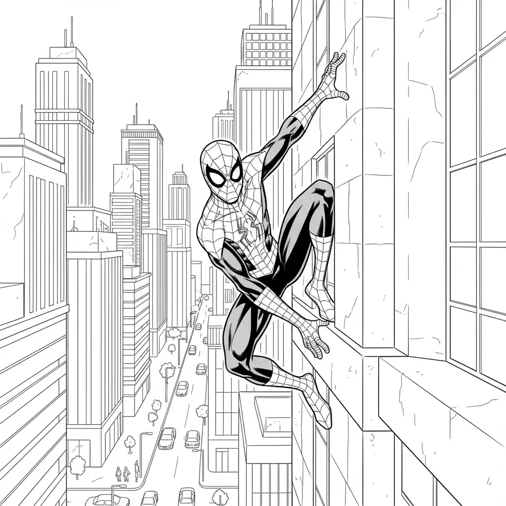 Spider-Man Crawling on a Wall
