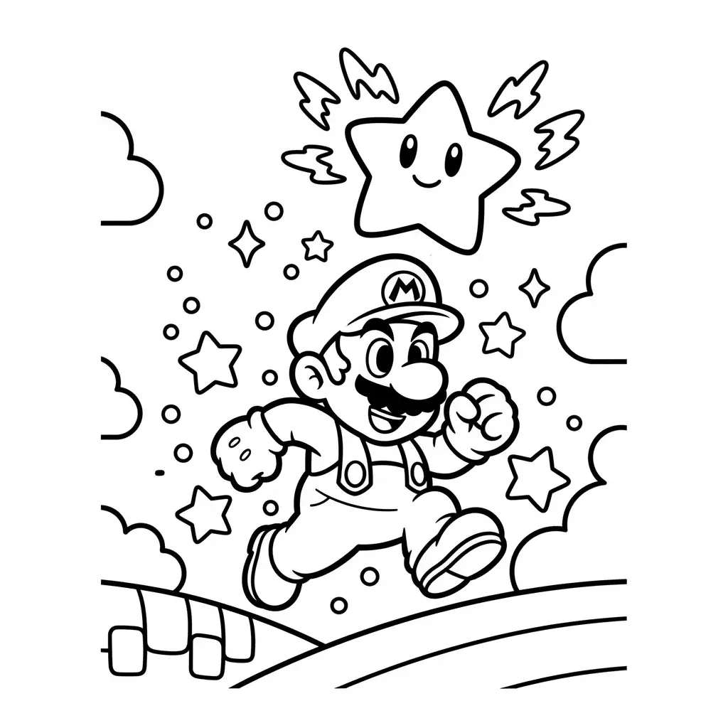 Mario with Invincibility Star