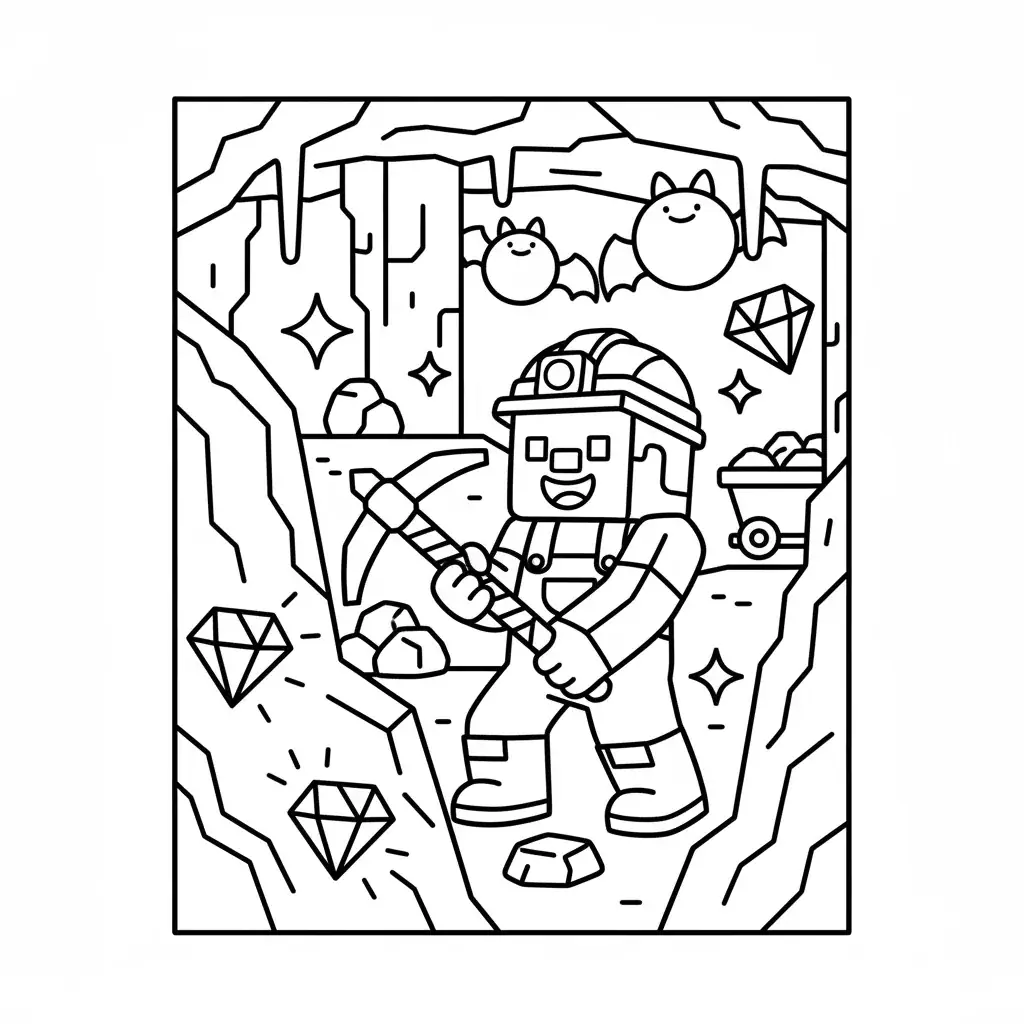 Steve Mining for Diamonds