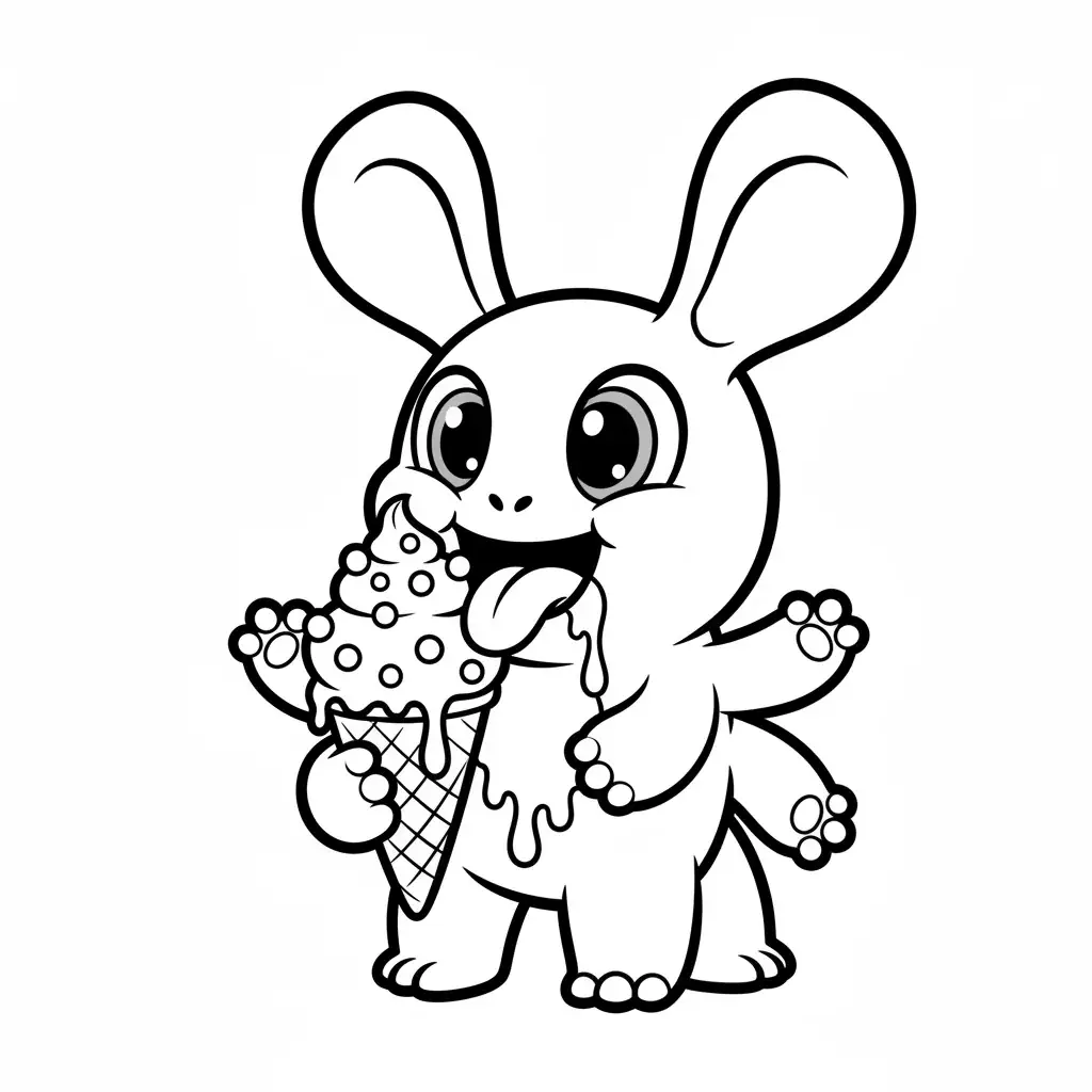 Stitch Eating Ice Cream