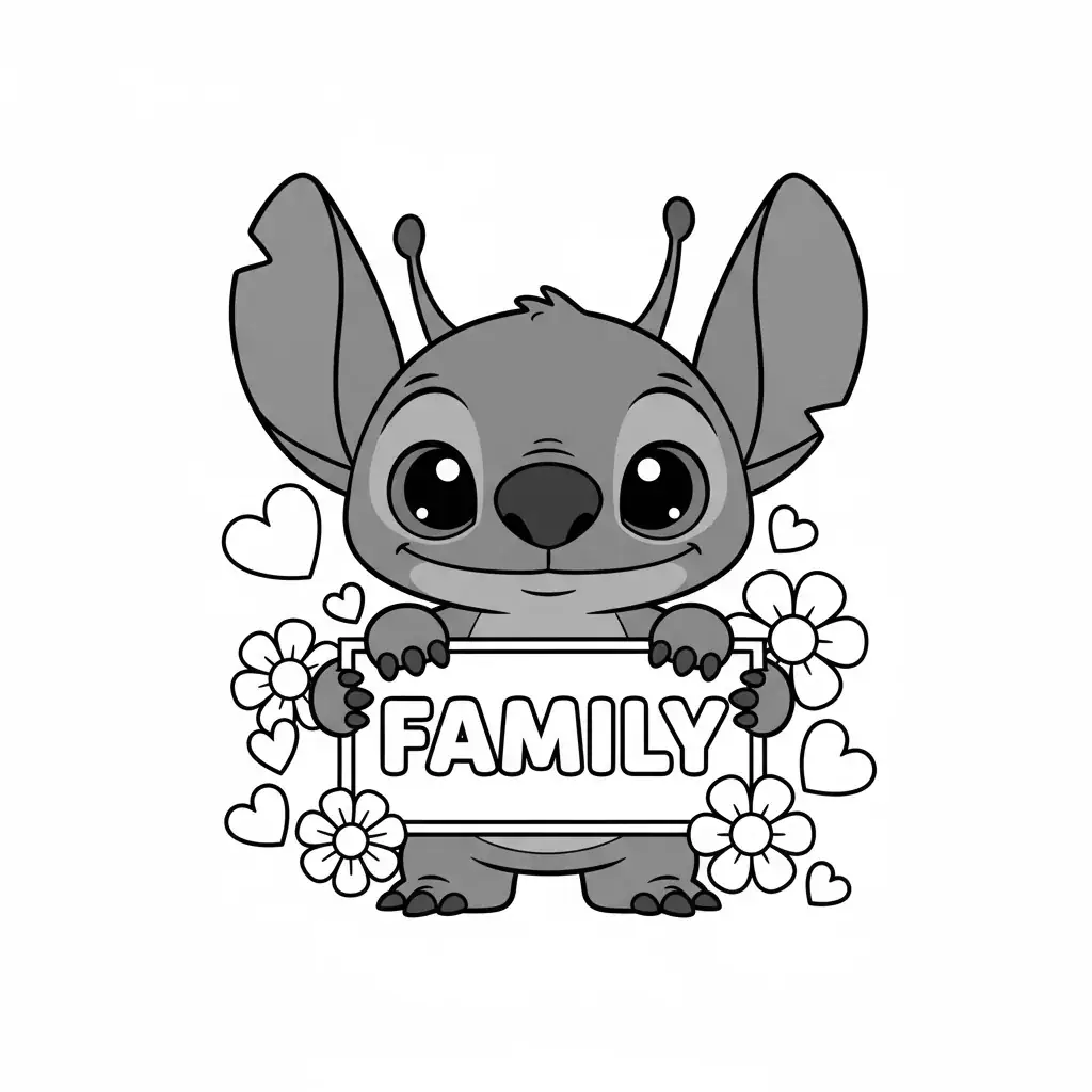 Stitch with Ohana Sign