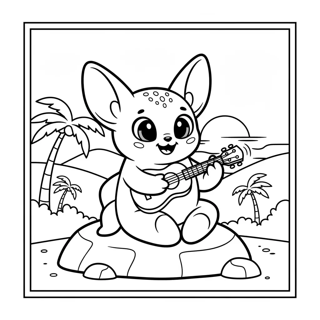 Stitch Playing the Ukulele