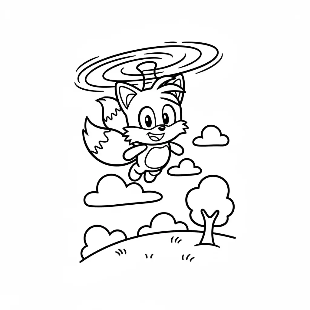 Tails Flying with Twin Tails