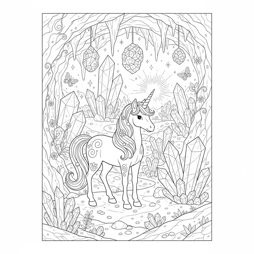 Unicorn in a Crystal Cave
