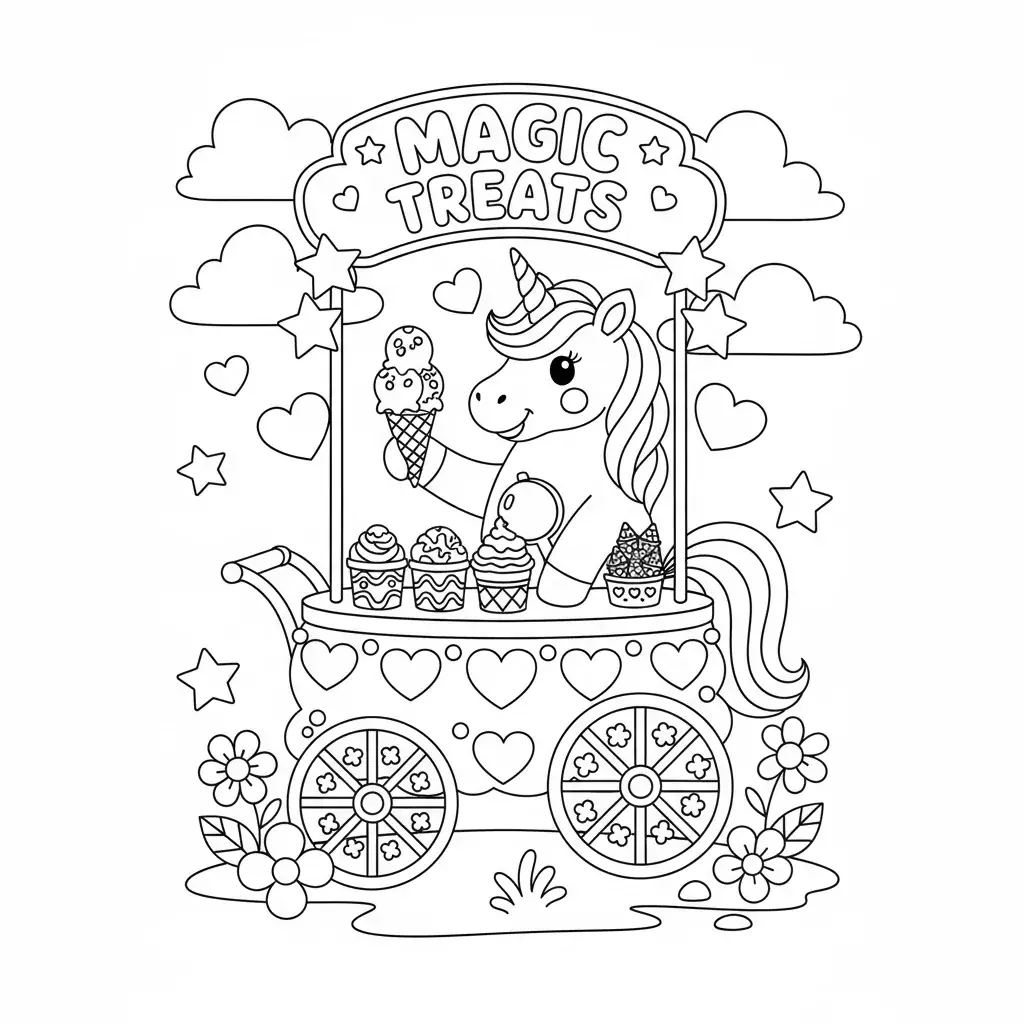 Unicorn Ice Cream Cart