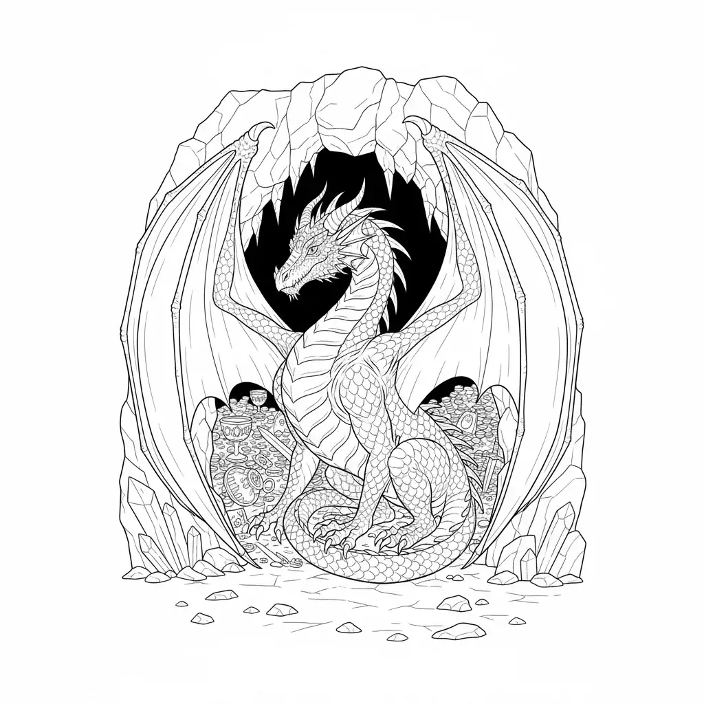 Western Dragon Guarding Cave