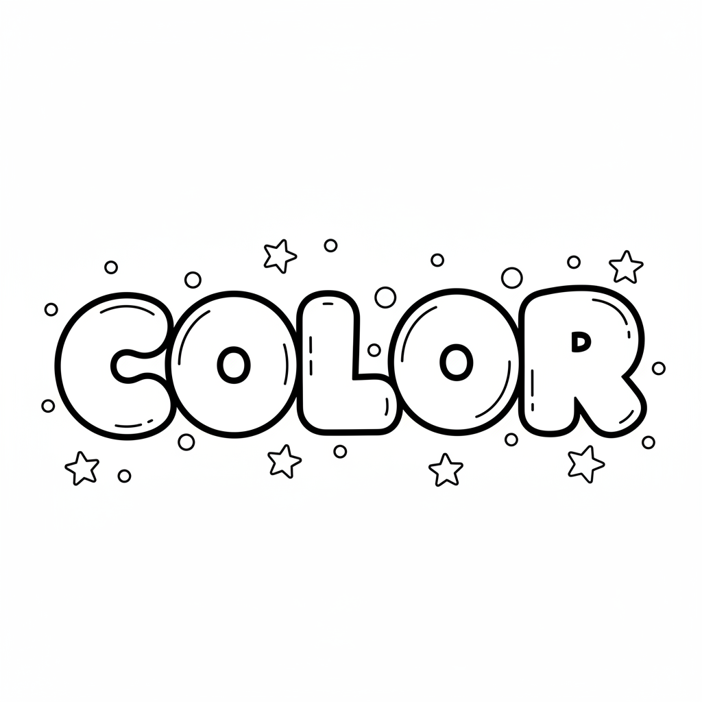 Bubble letter coloring page generator thumbnail