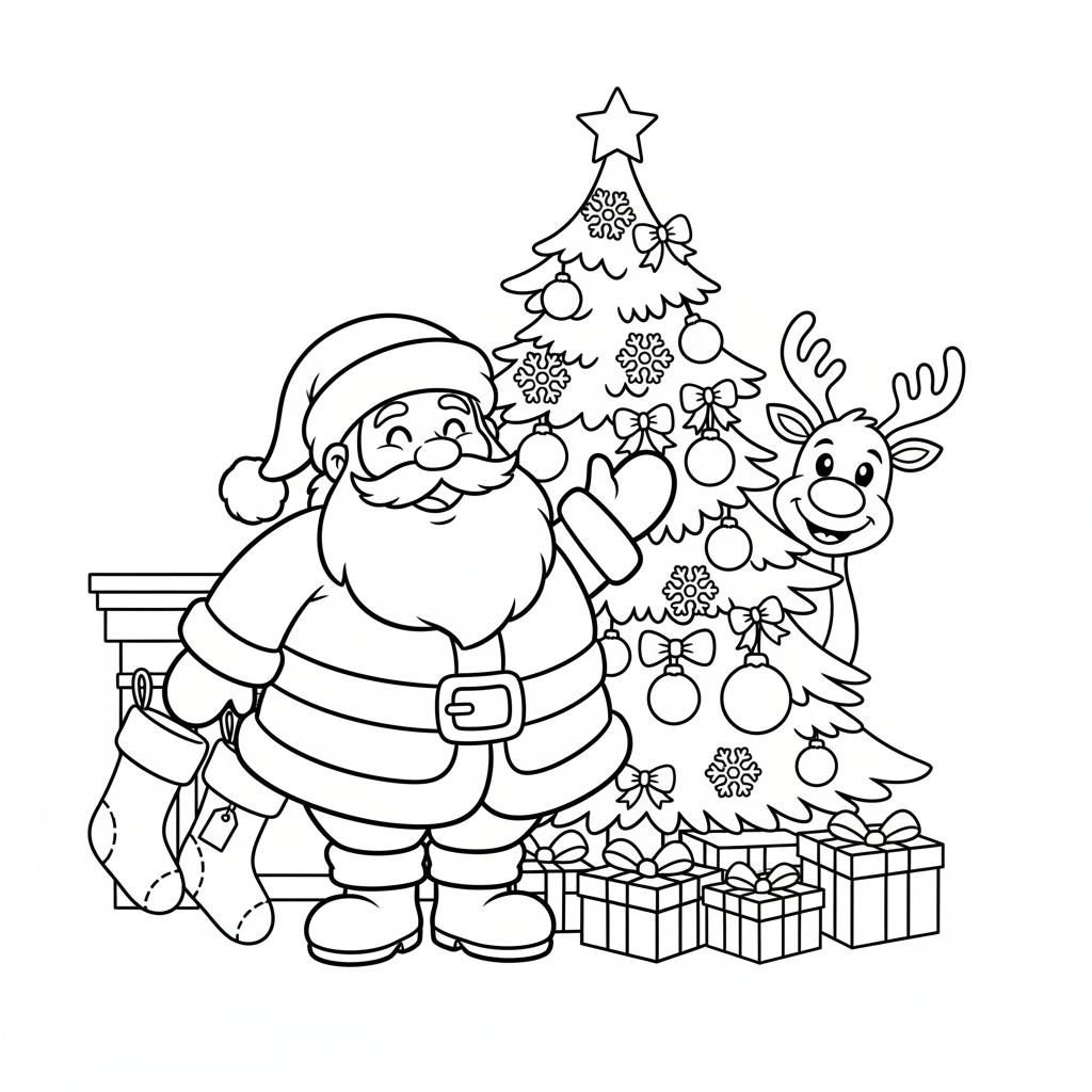 Christmas coloring page generator thumbnail